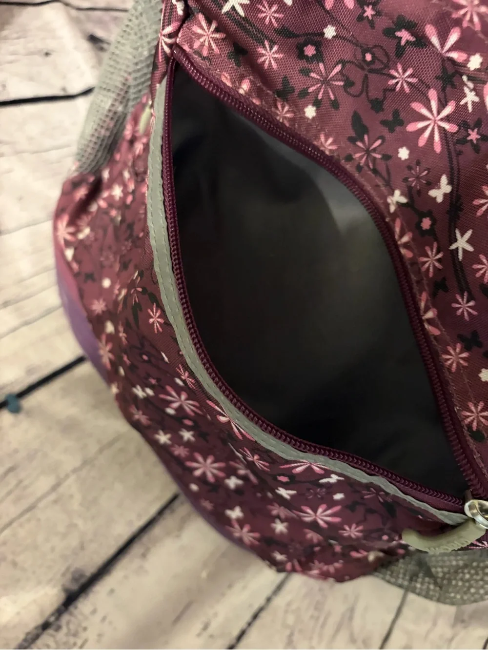 J WORLD Purple Floral Kids Backpack with Front Pocket